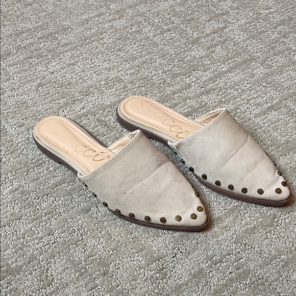 CCOCCI Shoes - CCOCCI Light Beige Studded Mules